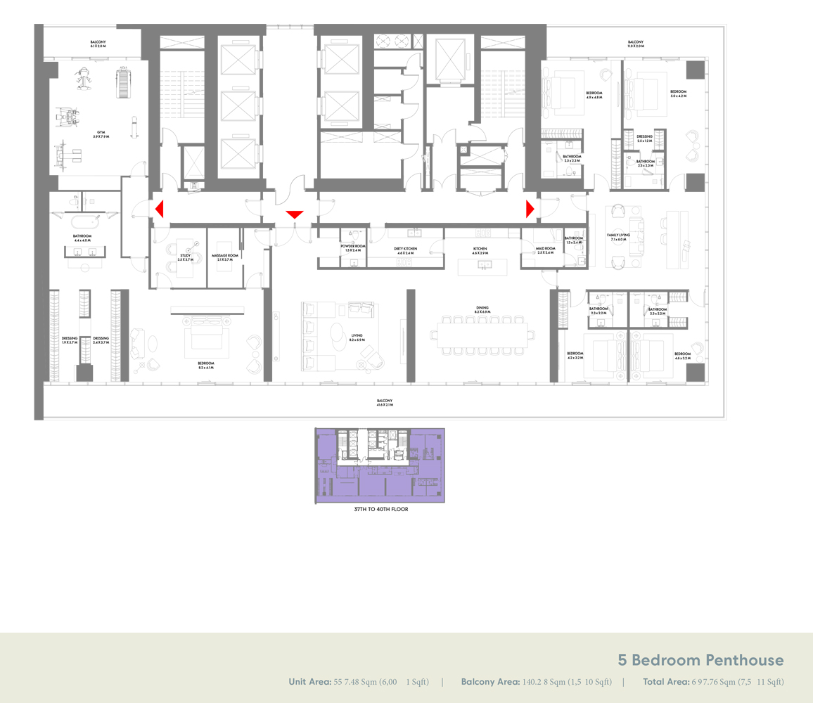 5 Bedroom Penthouse